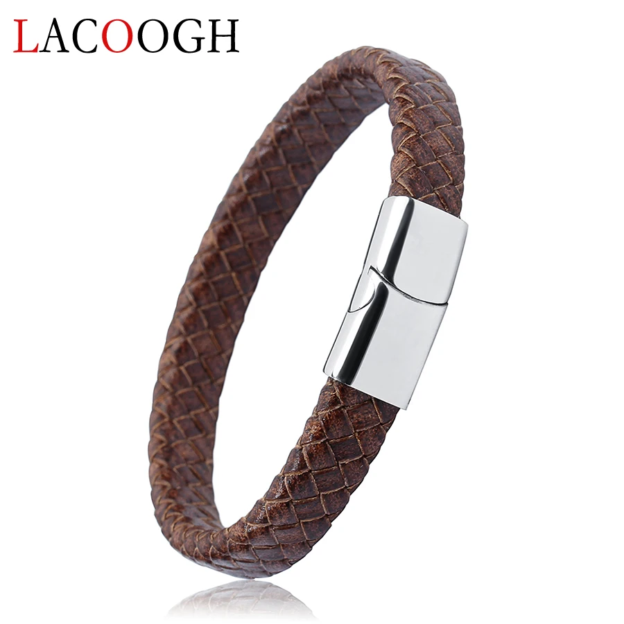 New Fashion 22cm Handmade Stainless Steel Magnetic Clasps Round Braided Black Leather Cord Charms Bracelets Bangle for Men Women
New Fashion 22cm Handmade Stainless Steel Magnetic Clasps Round Braided Black Leather Cord Charms Bracelets Bangle for Men Women