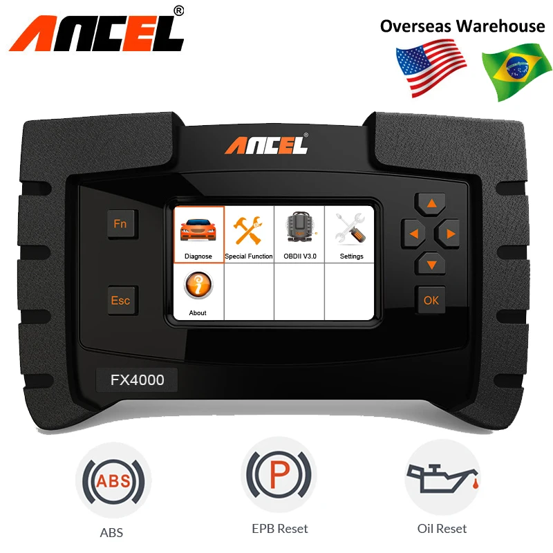 Ancel FX4000 Professional OBD 2 Automotive Scanner ABS EPB Oil Service Reset Full Systems OBD2 Car Diagnostic Tool Auto Scanner
Ancel FX4000 Professional OBD 2 Automotive Scanner ABS EPB Oil Service Reset Full Systems OBD2 Car Diagnostic Tool Auto Scanner
