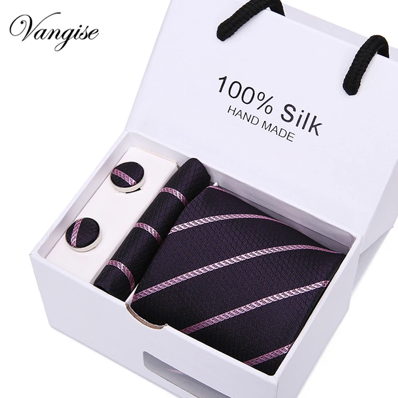 Новинка 4 шт./компл. 100% шелковые галстуки мужские модный галстук набор галстуков в