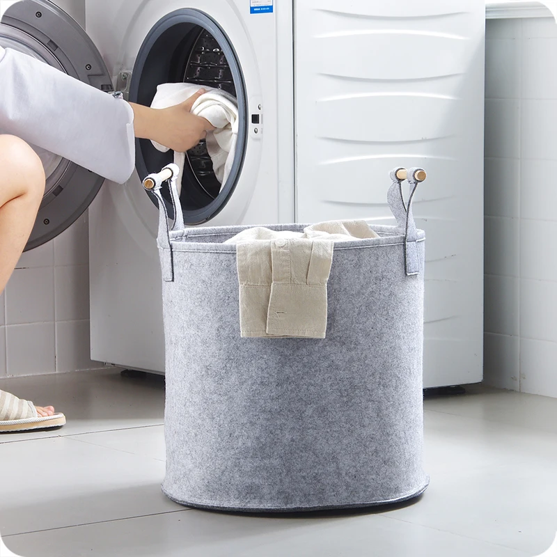 Grey Felt Storage Basket Bedroom Closet Clothing Toy Storage Bin with Handle Foldable Laundry Basket Dirty Clothes Hamper
Grey Felt Storage Basket Bedroom Closet Clothing Toy Storage Bin with Handle Foldable Laundry Basket Dirty Clothes Hamper