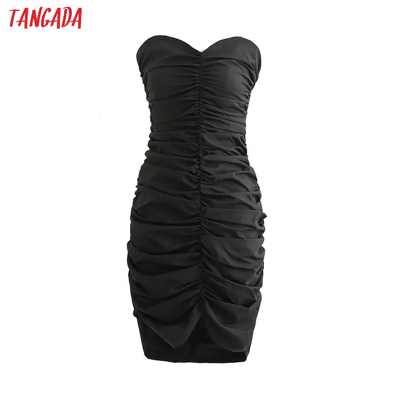 Tangada summer women black cotton dresses strapless vintage fashion sexy pleated dress vestidos feminina 1D262
Tangada summer women black cotton dresses strapless vintage fashion sexy pleated dress vestidos feminina 1D262