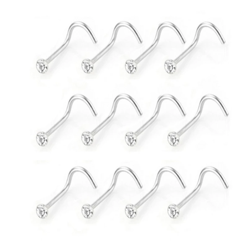 10pcs/lot stainless steel 316L anti-allergic silver bar white crystal nose rings & studs septum clip on nose piercing gifts
10pcs/lot stainless steel 316L anti-allergic silver bar white crystal nose rings & studs septum clip on nose piercing gifts