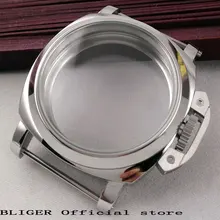 44mm Bliger venda quente o mais novo de aço inoxidável caixa do relógio De prata Luxo ajuste ETA 6497 6498 movimento Molnija ST36 CA29(China)