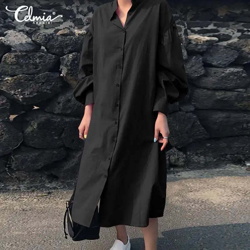 Elegant Women's Dress 2019 Celmia Ladies Loose Long Sleeve Midi Dress Buttons Belted OL Casual Long Shirt Vestidos Plus Size 5XL
Elegant Women's Dress 2019 Celmia Ladies Loose Long Sleeve Midi Dress Buttons Belted OL Casual Long Shirt Vestidos Plus Size 5XL