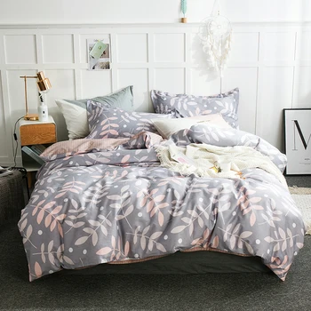 2018 Brief Leaves Grey Print Bedlinens Cotton Duvet Cover Set Flat Sheet Fitted Sheet Twin Double Queen King Size Bedding Set
2018 Brief Leaves Grey Print Bedlinens Cotton Duvet Cover Set Flat Sheet Fitted Sheet Twin Double Queen King Size Bedding Set