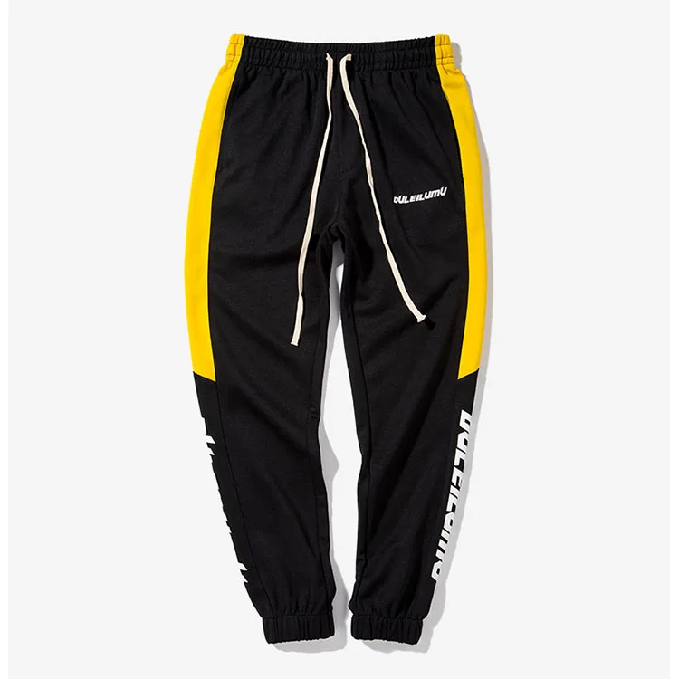 Aolamegs Men Casual Pants Spliced Colored Vintage Track Pants Letter Printing Side Sripe Trousers Male Jogger Pants Drawstring (2)