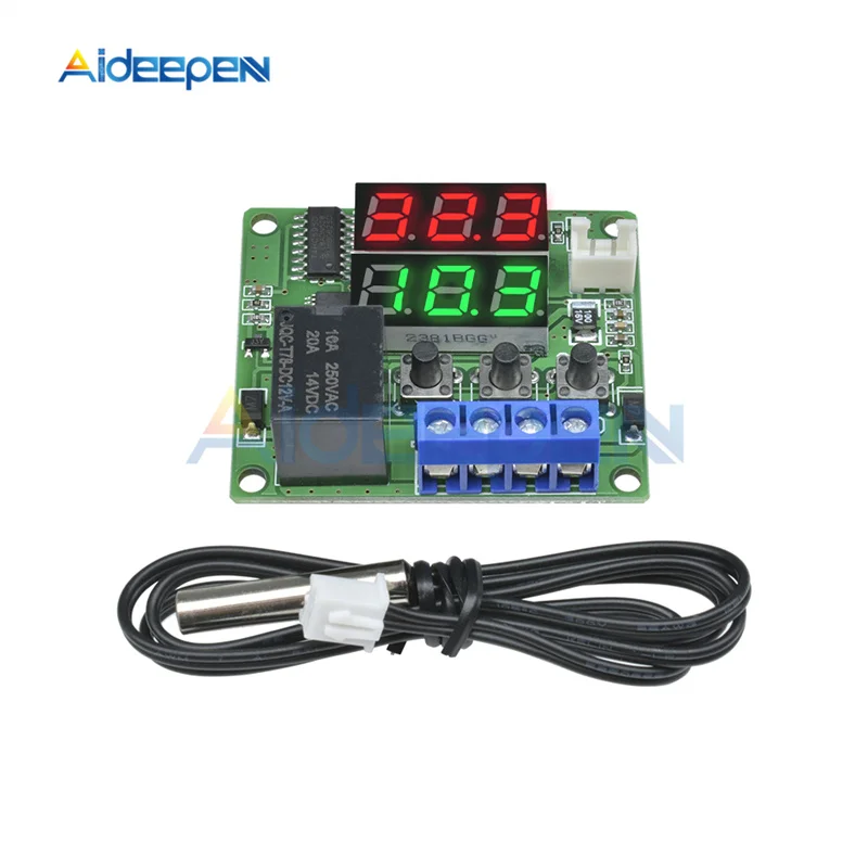 W1219 DC 12V 5V Dual LED Digital Display Thermostat Temperature Controller Regulator Switch Control Relay NTC Sensor Module
W1219 DC 12V 5V Dual LED Digital Display Thermostat Temperature Controller Regulator Switch Control Relay NTC Sensor Module