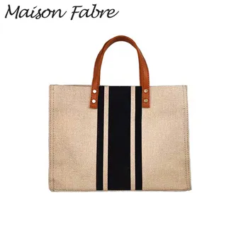 Maison Fabre Bag women Linen handbag striped Shopping bag large Capacity bag strap handles 2020 Elegant ladies square handbag
Maison Fabre Bag women Linen handbag striped Shopping bag large Capacity bag strap handles 2020 Elegant ladies square handbag