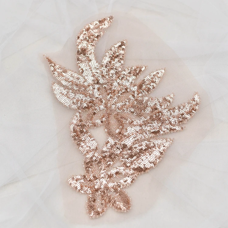 Silver gold sequins beads embroidery lace flowers patch children's wear DIY patches
Silver gold sequins beads embroidery lace flowers patch children's wear DIY patches