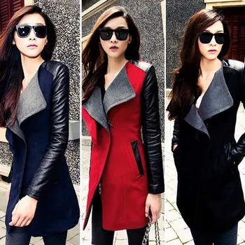 Basic Jacket Winter Warm Women Collar Coat Long PU Leather Sleeve Jacket Parka Trench leather coat outerwear
Basic Jacket Winter Warm Women Collar Coat Long PU Leather Sleeve Jacket Parka Trench leather coat outerwear