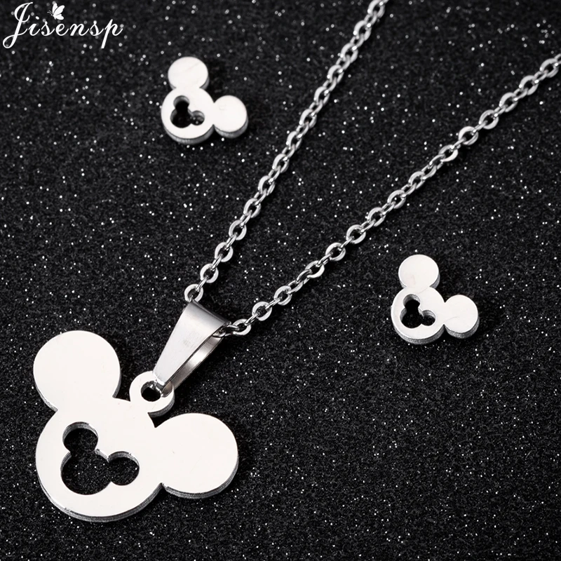 Jisensp Stainless Steel Cartoon Mickey Pendant Necklace Set Animal Mouse Earrings for Kids Women's Clothing & Accessories Gift
Jisensp Stainless Steel Cartoon Mickey Pendant Necklace Set Animal Mouse Earrings for Kids Women's Clothing & Accessories Gift