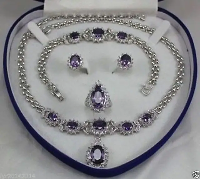 Fast shipping +Beautiful!Amethyst Inlay Link Bracelet earrings Ring Necklace Set (A0503)
Fast shipping +Beautiful!Amethyst Inlay Link Bracelet earrings Ring Necklace Set (A0503)