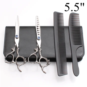 4Pcs 5.5" 6" 440C Customize Logo Makas Hairdressing Scissors Cutting Scissors Thinning Shears Hair Scissors Combs Add Bag C9006
4Pcs 5.5" 6" 440C Customize Logo Makas Hairdressing Scissors Cutting Scissors Thinning Shears Hair Scissors Combs Add Bag C9006