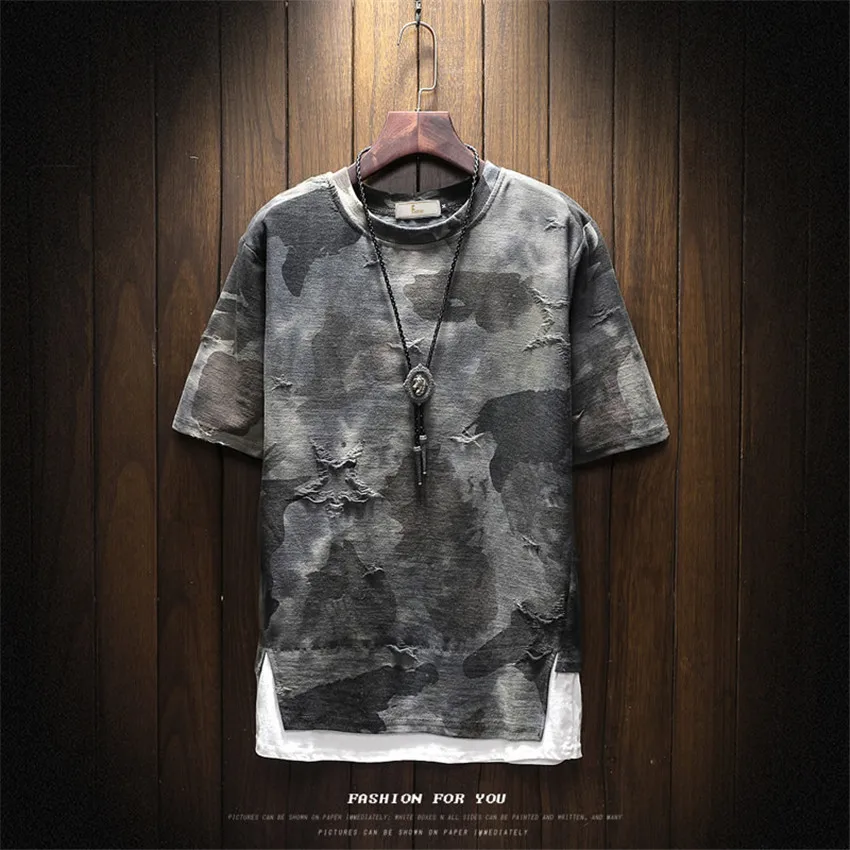 2018 Summer Trend Men New Casual Round Neck Camouflage Men's T shirt Fake Two Pieces Of Large Size Mens Short-Sleeved T Shirt
2018 Summer Trend Men New Casual Round Neck Camouflage Men's T shirt Fake Two Pieces Of Large Size Mens Short-Sleeved T Shirt