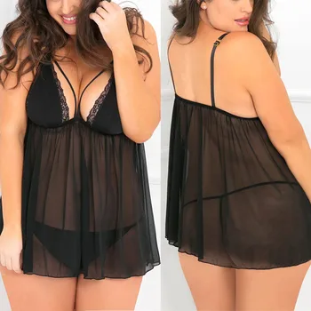 Summer Woman Plus Size Lace Sexy Passion Sleepdress Mesh Backless Lingerie Deep V Halter Sleepdress Home Babydoll G-string Dress
Summer Woman Plus Size Lace Sexy Passion Sleepdress Mesh Backless Lingerie Deep V Halter Sleepdress Home Babydoll G-string Dress