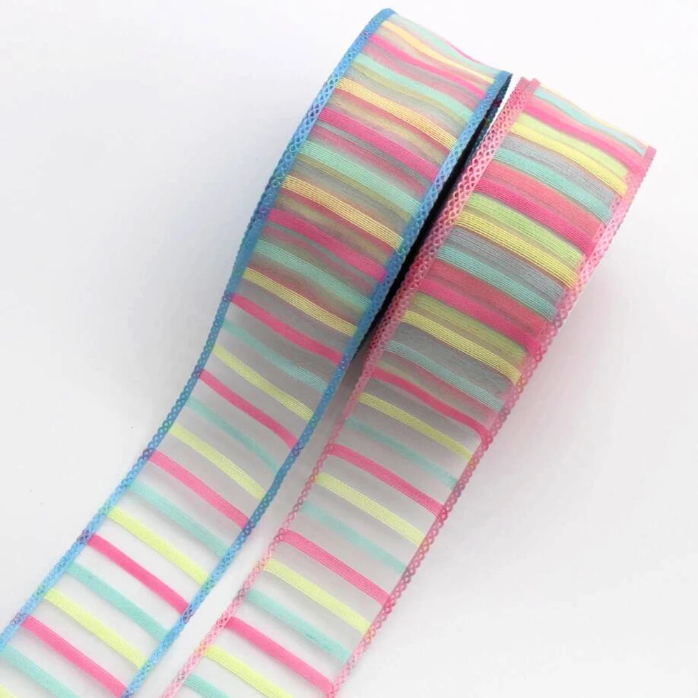 New 38mm color horizontal stripe tulle lace ribbon 10y 20y DIY handmade material headdress hair bow wedding Christmas decoration
New 38mm color horizontal stripe tulle lace ribbon 10y 20y DIY handmade material headdress hair bow wedding Christmas decoration