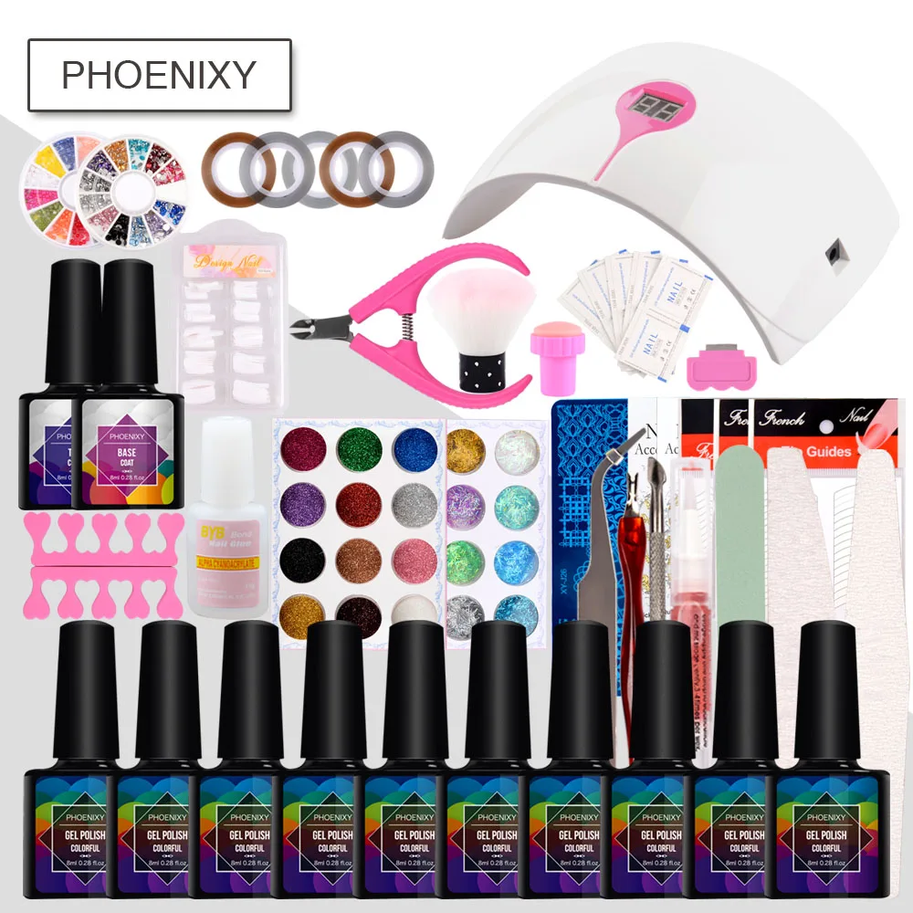 Manicure Set 36W LED Lamp Gel Nail Polish Set 10ml Gel Varnish Nail Extension Kit Nail Art Glitter Powder Set Tools For Manicure
Manicure Set 36W LED Lamp Gel Nail Polish Set 10ml Gel Varnish Nail Extension Kit Nail Art Glitter Powder Set Tools For Manicure