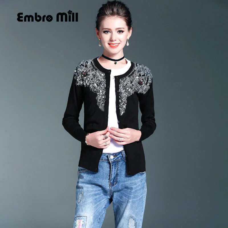 Women Cardigans Open Stitch Knit Black O-neck Christmas Sweater Loose tricot Beading Cardigan Jacket Coat female S-XL
Women Cardigans Open Stitch Knit Black O-neck Christmas Sweater Loose tricot Beading Cardigan Jacket Coat female S-XL