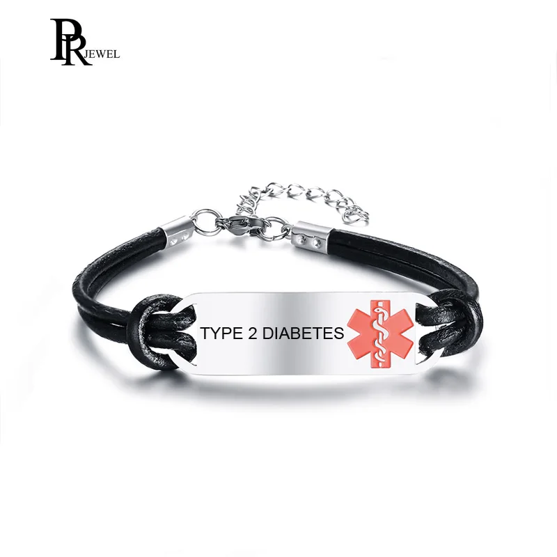 TYPE 2 DIABETES Name Mens Womens Medical Alert ID Tag Braided Leather Bracelet Bangle Wristband DIY Engraving Free
TYPE 2 DIABETES Name Mens Womens Medical Alert ID Tag Braided Leather Bracelet Bangle Wristband DIY Engraving Free