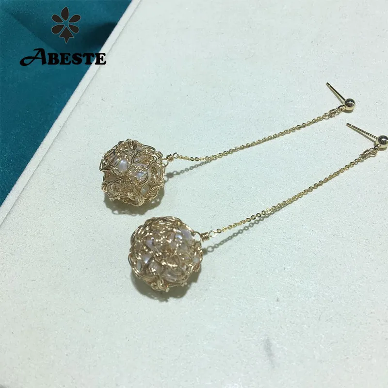 ANI 14K Roll Gold Women Drop Earring Natural Freshwater White Pearl Earrings Fashion Dangle brinco Handmade Jewelry Ball Shape
ANI 14K Roll Gold Women Drop Earring Natural Freshwater White Pearl Earrings Fashion Dangle brinco Handmade Jewelry Ball Shape