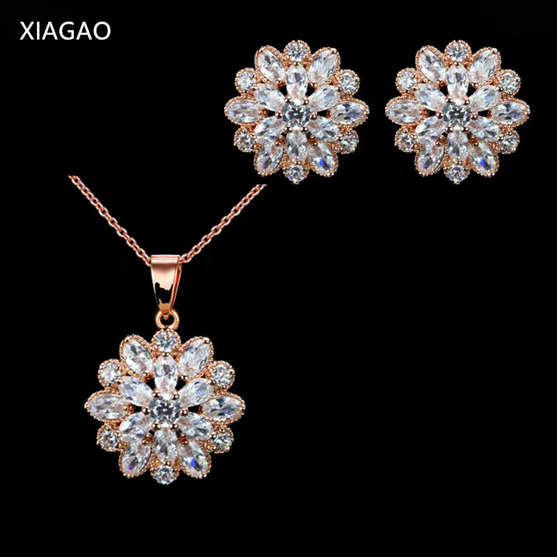 XIAGAO New Jewelry Sets Necklace Earrings Crystal Flower African Statement Jewelry Wedding Bridal Pendant Dress Accessories T03
XIAGAO New Jewelry Sets Necklace Earrings Crystal Flower African Statement Jewelry Wedding Bridal Pendant Dress Accessories T03