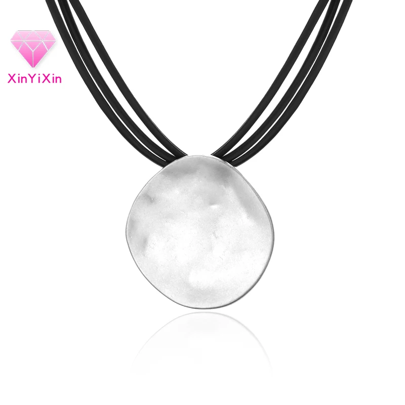 Cool Leather Pendant Necklace Women Big Circle Round Gray Black 3 Layer Leather Simple Design Necklaces Jewelry Gift For Girls
Cool Leather Pendant Necklace Women Big Circle Round Gray Black 3 Layer Leather Simple Design Necklaces Jewelry Gift For Girls