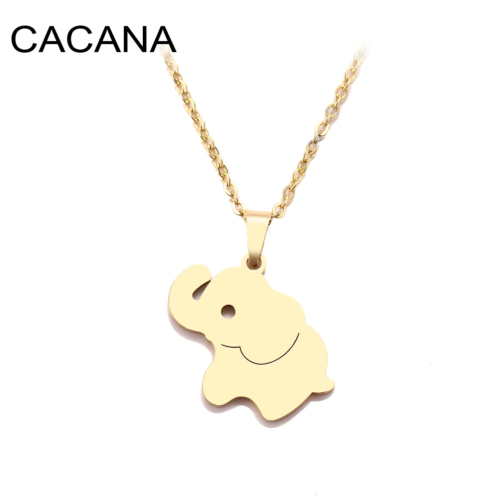 CACANA Stainless Steel Necklace For Women Man Cute Little Elephant Gold And Silver Color Pendant Necklace Engagement Jewelry
CACANA Stainless Steel Necklace For Women Man Cute Little Elephant Gold And Silver Color Pendant Necklace Engagement Jewelry