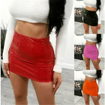 High Waist Sheath Skirts Women Solid Pu Leather Package Hip Skirt Female Bodycon Solid Black Short Sexy Pencil Mini Skirt Ladies
High Waist Sheath Skirts Women Solid Pu Leather Package Hip Skirt Female Bodycon Solid Black Short Sexy Pencil Mini Skirt Ladies