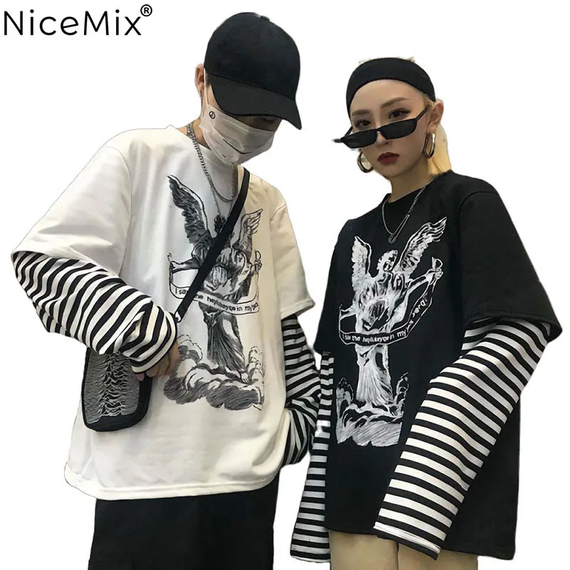 NiceMix Streetwear Harajuku Tshirt Women Patchwork Print Gothic Long Sleeve T-Shirt Women Korean Clothes Sudadera Para Mujer
NiceMix Streetwear Harajuku Tshirt Women Patchwork Print Gothic Long Sleeve T-Shirt Women Korean Clothes Sudadera Para Mujer