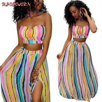 RAISEVERN 2019 New Arrive Famou Striped Casual 2 Piece Women Set Striped Sleeveless Strapless High Waist Long Skirts Bodycon Set
RAISEVERN 2019 New Arrive Famou Striped Casual 2 Piece Women Set Striped Sleeveless Strapless High Waist Long Skirts Bodycon Set