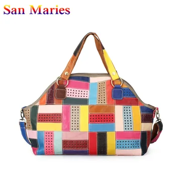 San Maries New Fashion Cowhide Strip Patchwork Handbag For Women Cusual Ladies Colorful Big Corssbody Bag
San Maries New Fashion Cowhide Strip Patchwork Handbag For Women Cusual Ladies Colorful Big Corssbody Bag