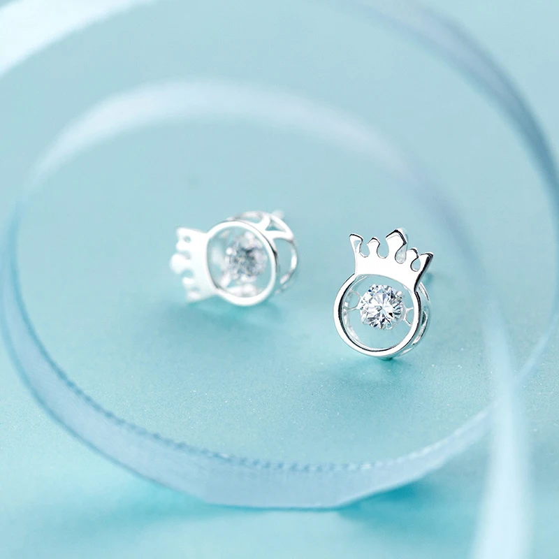 MloveAcc Authentic 925 Sterling Silver Crown Stud Earrings with Clear CZ for Women Luxury Silver Jewelry Bijoux Gift
MloveAcc Authentic 925 Sterling Silver Crown Stud Earrings with Clear CZ for Women Luxury Silver Jewelry Bijoux Gift