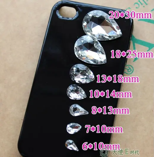 50pcs/lot crystal Clear pear drop Rhinestone Glass nail beads Point Backed Cell Phone Decoration you chose one size
50pcs/lot crystal Clear pear drop Rhinestone Glass nail beads Point Backed Cell Phone Decoration you chose one size