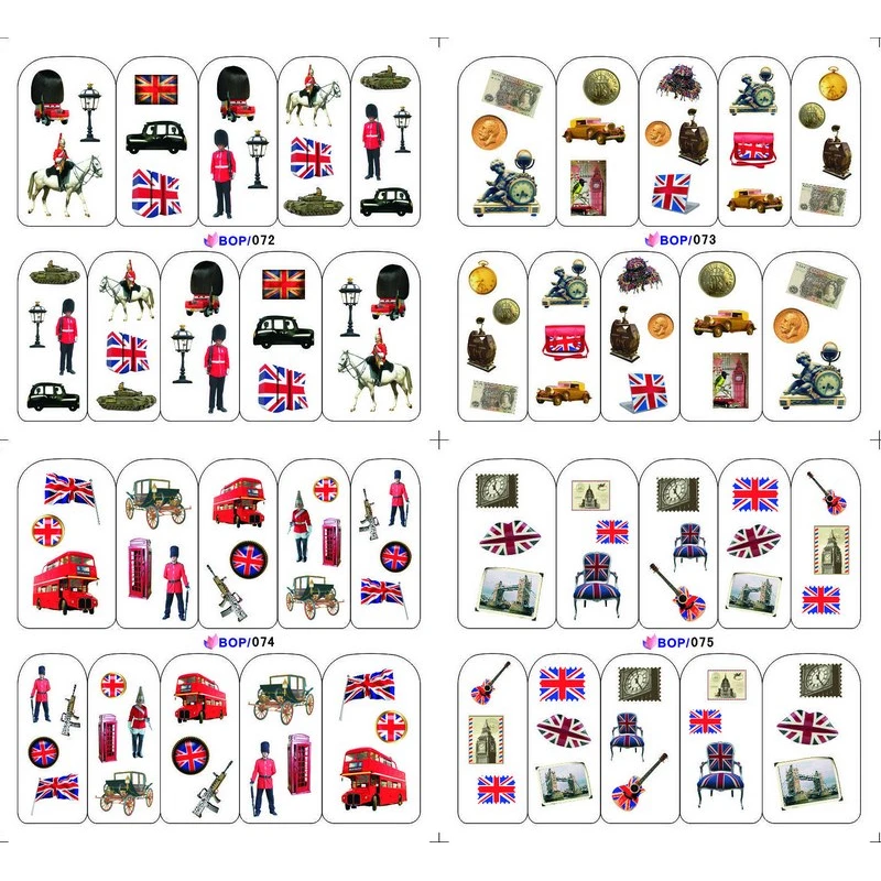 4 PACKS / LOT BRITISH FLAG SOLDIER POP GUITAR NAIL TATTOOS STICKER WATER DECAL NAIL ART BOP072-075
4 PACKS / LOT BRITISH FLAG SOLDIER POP GUITAR NAIL TATTOOS STICKER WATER DECAL NAIL ART BOP072-075