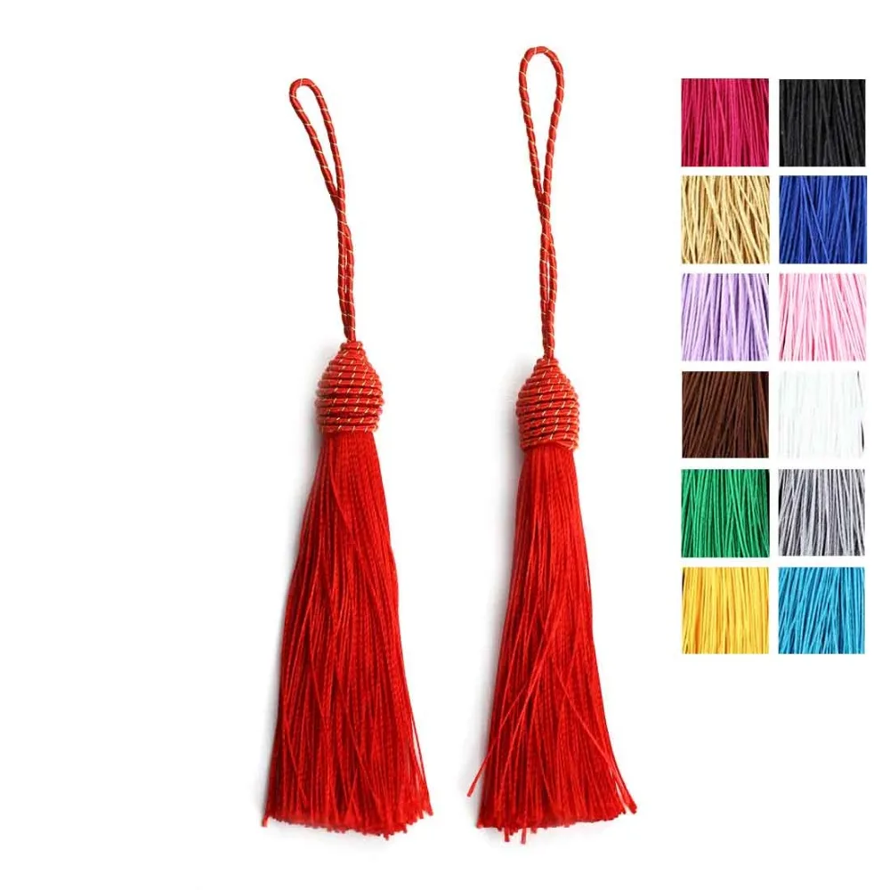 

LOULEUR 10pcs/lot 13 Colors Chinese Knot Silk Rayon Cotton Tassel Earrings Bracelet Accessories Satin Tassels DIY Jewelry Making