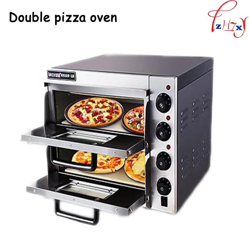 Image Commercial thermometer Stainless Steel double pizza oven mini baking oven bread cake toaster oven hot Plate Oven   PO2PT 1PC