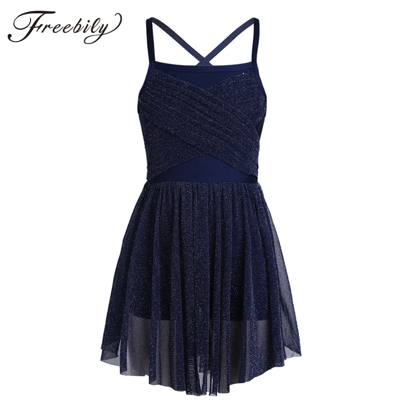 Teen Girls Mesh Glittery Ballet Tutu Dress Latin Dance Leotard Gymnastics Ballerina Party Kids Wear | Тематическая одежда и