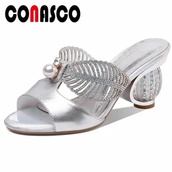 CONASCO Round Toe High Heels Rome Women Sandals 2019 Summer Silver Black Genuine Leather Strange Style Party Casual Shoes Woman
CONASCO Round Toe High Heels Rome Women Sandals 2019 Summer Silver Black Genuine Leather Strange Style Party Casual Shoes Woman