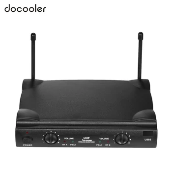

UHF Dual Channels Wireless Microphone Mic System with 2 Bodypack Transmitter 2 Headset Microphones 1 Receiver for DJ Karaoke