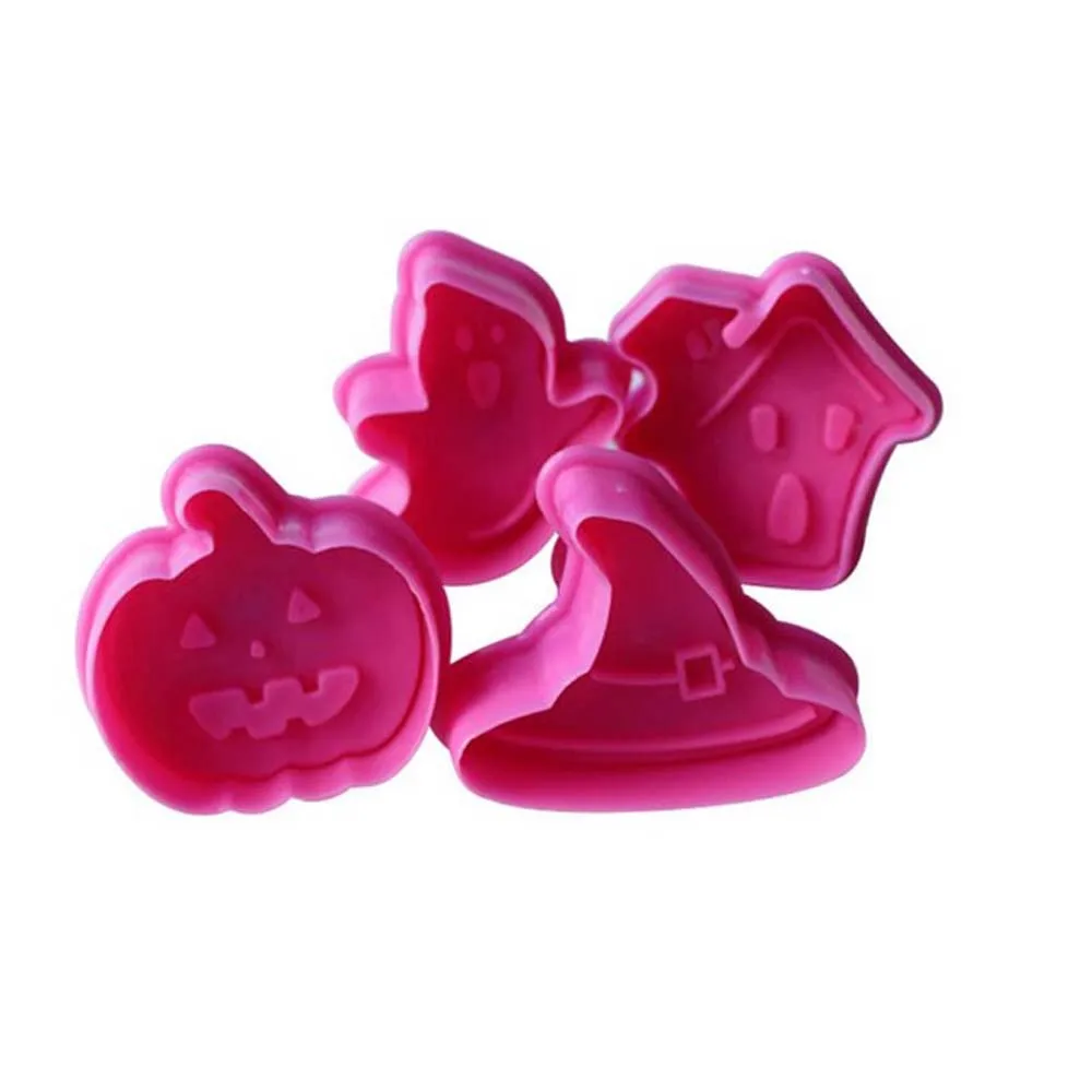 2020 New 4PC Cookie Press Plunger Cookie Sugar Craft Cutter Fondant Halloween confectionary Molds Cake Decorating baking Tools 2020 New 4PC Cookie Press Plunger Cookie Sugar Craft Cutter Fondant Halloween confectionary Molds Cake Decorating baking Tools