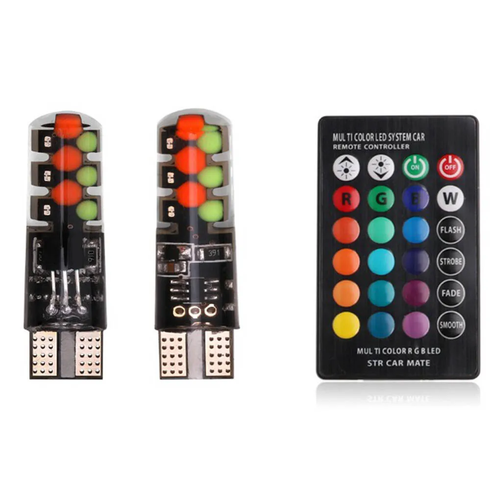 2pcs Universal Car RGB Led W5W T10 RGB COB 12SMD Clearance lights Colorful Multi Mode Car Light Bulbs With Remote Controller 12v
2pcs Universal Car RGB Led W5W T10 RGB COB 12SMD Clearance lights Colorful Multi Mode Car Light Bulbs With Remote Controller 12v