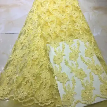 Yellow African Beads Lace Fabric 2019 High Quality Lace French Net Embroidery Tulle Lace Fabrics For Nigerian Party Dress 
Yellow African Beads Lace Fabric 2019 High Quality Lace French Net Embroidery Tulle Lace Fabrics For Nigerian Party Dress