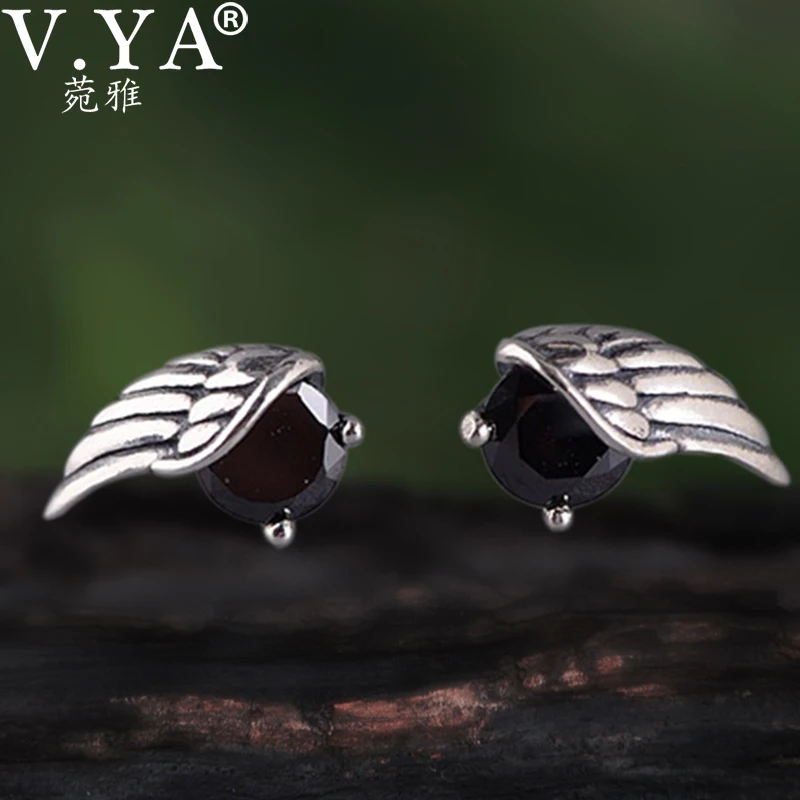 V.YA 100% 925 Sterling Silver Stud Earrings Angel Wings Brincos Clear CZ Feather Earing Ear Piercing Women Fashion Jewelry
V.YA 100% 925 Sterling Silver Stud Earrings Angel Wings Brincos Clear CZ Feather Earing Ear Piercing Women Fashion Jewelry