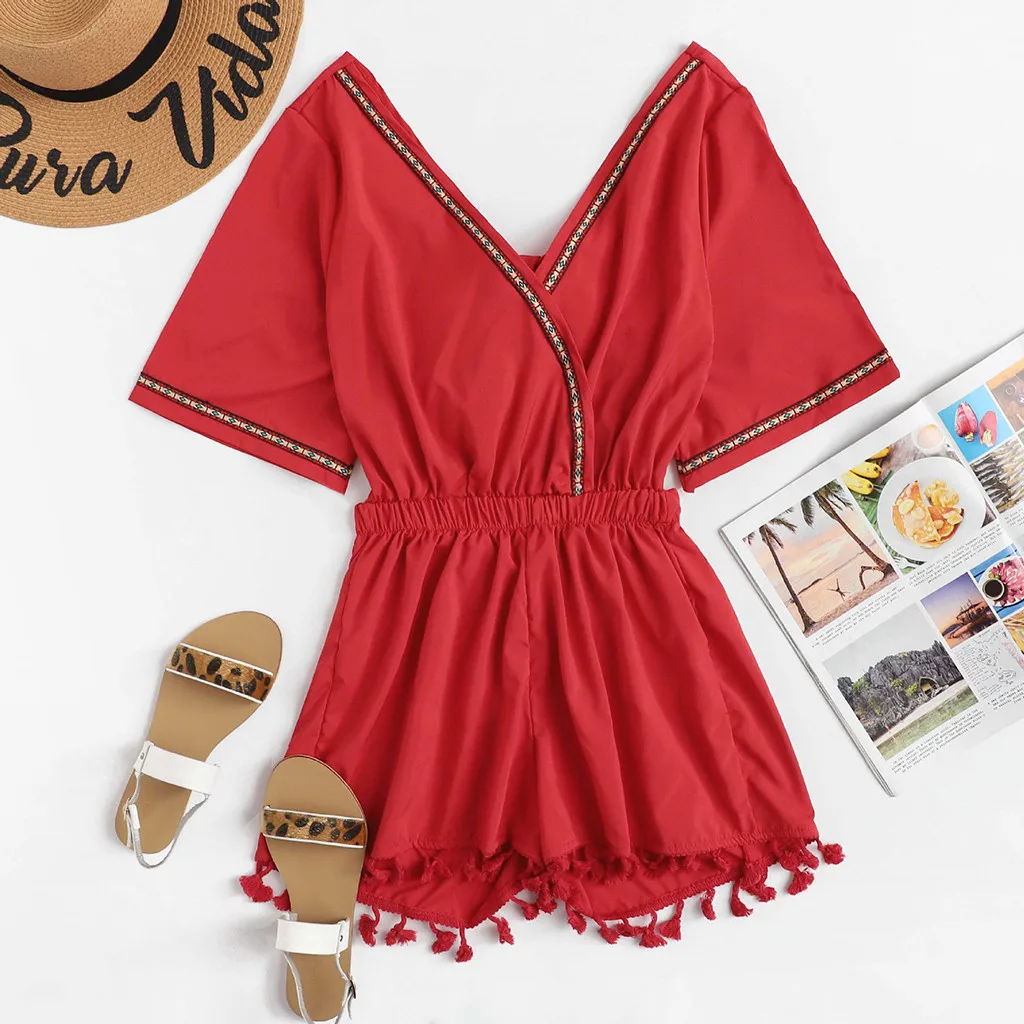 New Fashion Red Casual Playsuits Womens Beach Holiday Bohemian Floral Print V-Neck Sleeveless Short Pants Jumpsuit combishort #C
New Fashion Red Casual Playsuits Womens Beach Holiday Bohemian Floral Print V-Neck Sleeveless Short Pants Jumpsuit combishort #C