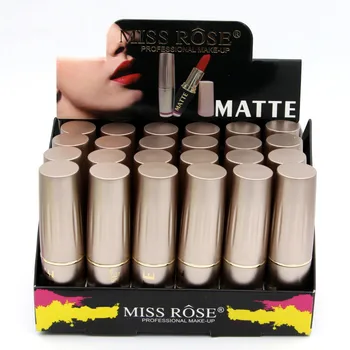 24PCS/LOT Miss Rose Natural Lipstick Waterproof Makeup Lip Matte Lip Stick Cosmetics Sexy Red Lip Tint Nude Lipstick Matte Batom
24PCS/LOT Miss Rose Natural Lipstick Waterproof Makeup Lip Matte Lip Stick Cosmetics Sexy Red Lip Tint Nude Lipstick Matte Batom
