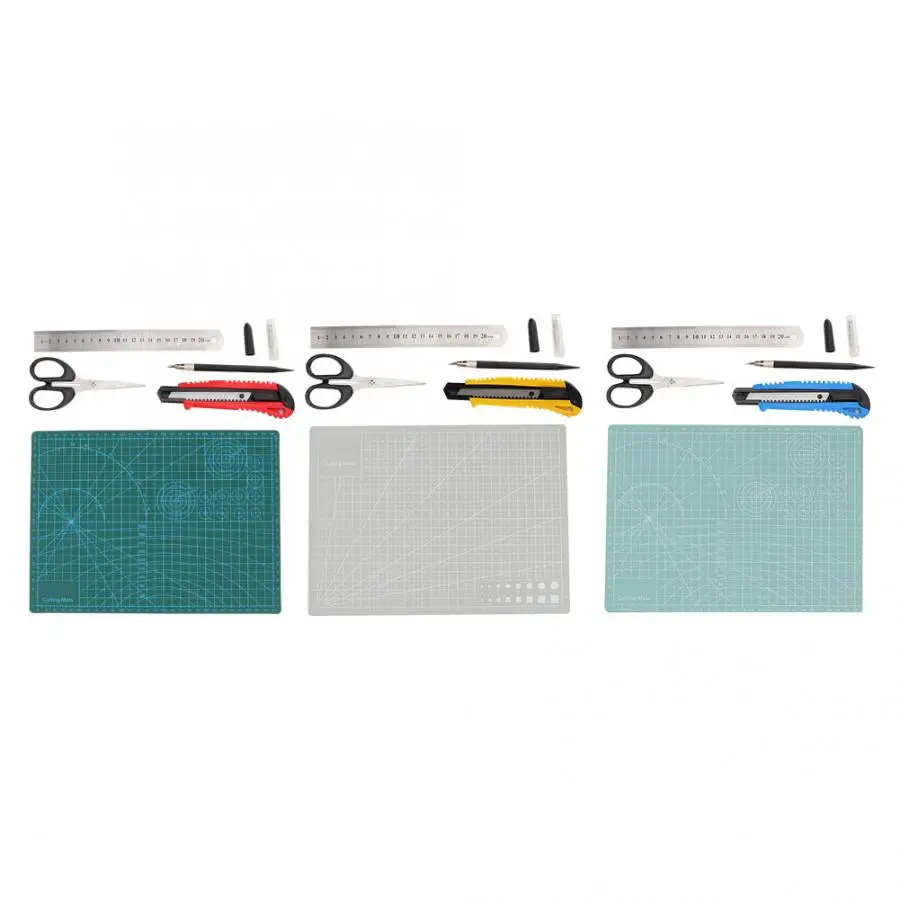 Five-Piece Set of A4 Cutting Board Utility and Carving Knife Steel Ruler Scissor 5-layer durable self-healing structure
Five-Piece Set of A4 Cutting Board Utility and Carving Knife Steel Ruler Scissor 5-layer durable self-healing structure