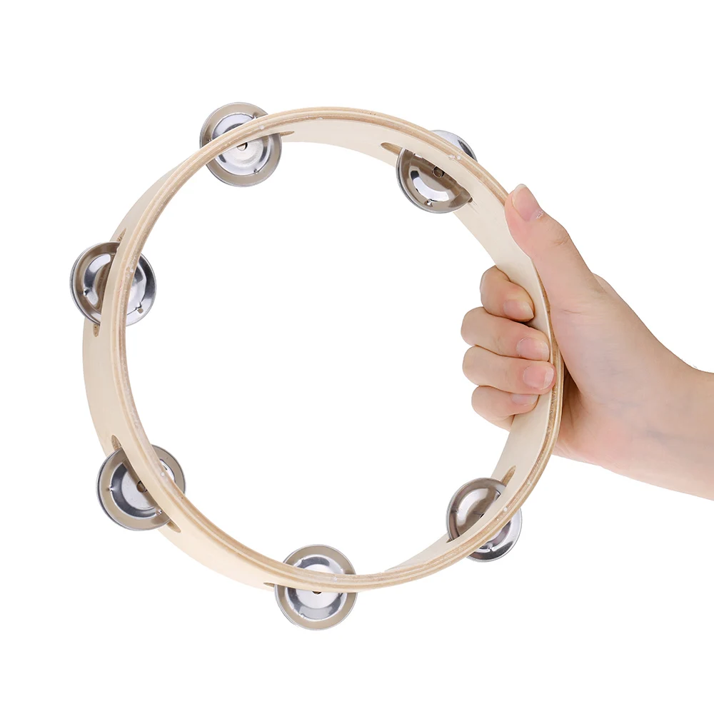 Kids 8" Hand Held Wood Headless Tambourine Bell with Metal Single Row Jingles and Wood Children Educational Musical Percussion
Kids 8" Hand Held Wood Headless Tambourine Bell with Metal Single Row Jingles and Wood Children Educational Musical Percussion