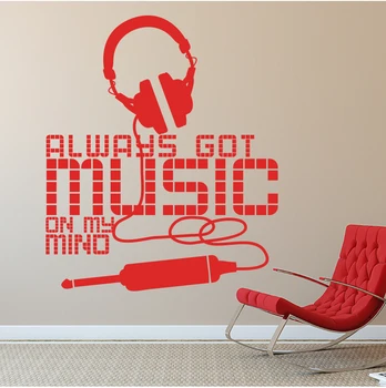 Art New Design Allways Got Music On My Mind Wall Sticker Home Decor Headset Wall Decal Removable House Decoration Earphone Decal
Art New Design Allways Got Music On My Mind Wall Sticker Home Decor Headset Wall Decal Removable House Decoration Earphone Decal