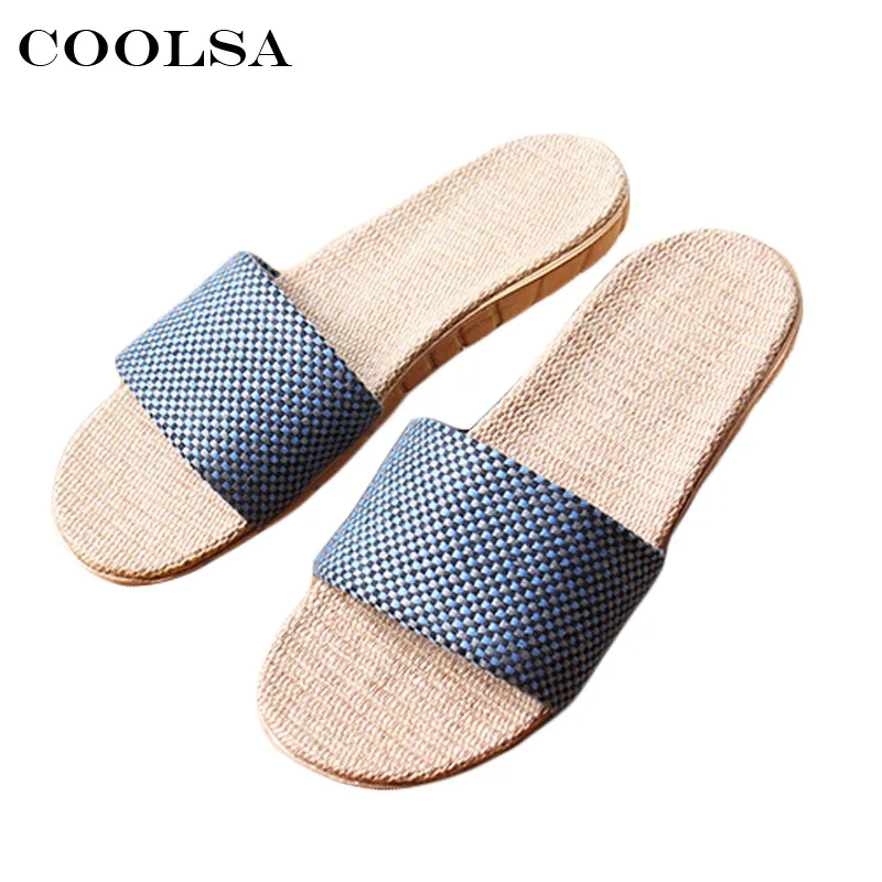 Coolsa Hot Summer Men beach Sandals Linen slippers Flax Plaid Fabric Flat Non Slip Unisex Home Flip Flop Man Casual Straw Shoes
Coolsa Hot Summer Men beach Sandals Linen slippers Flax Plaid Fabric Flat Non Slip Unisex Home Flip Flop Man Casual Straw Shoes