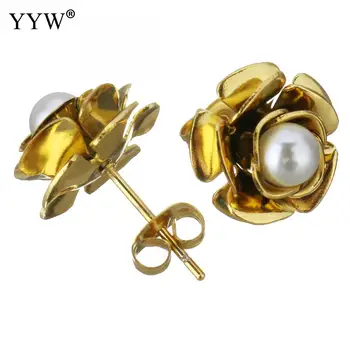 12pairs/Lot Stainless Steel Stud Earring with Glass Pearl Flower Gold Color Plated for Woman Party Gifts Pendientes Mujer Moda
12pairs/Lot Stainless Steel Stud Earring with Glass Pearl Flower Gold Color Plated for Woman Party Gifts Pendientes Mujer Moda